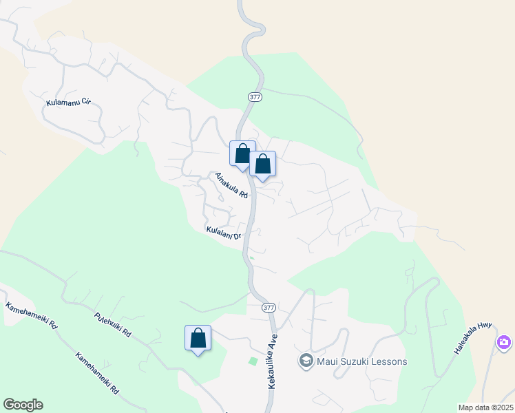 map of restaurants, bars, coffee shops, grocery stores, and more near 15-301 Haleakala Highway in Kula