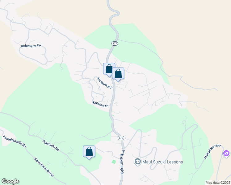 map of restaurants, bars, coffee shops, grocery stores, and more near 15-301 Haleakala Highway in Kula