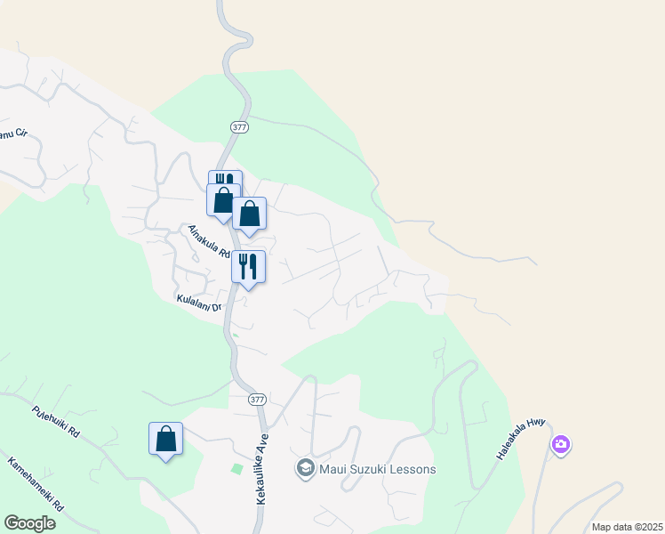 map of restaurants, bars, coffee shops, grocery stores, and more near 10 Meakoho Place in Kula