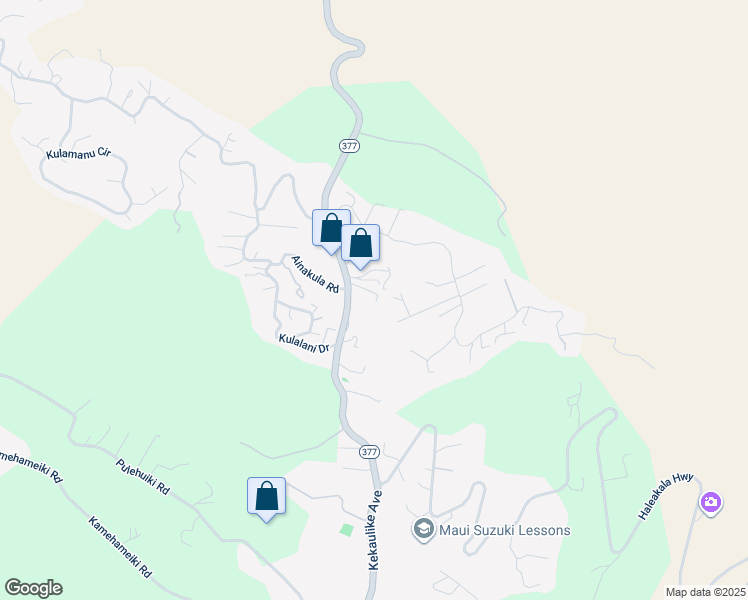 map of restaurants, bars, coffee shops, grocery stores, and more near 15287 Haleakala Highway in Kula
