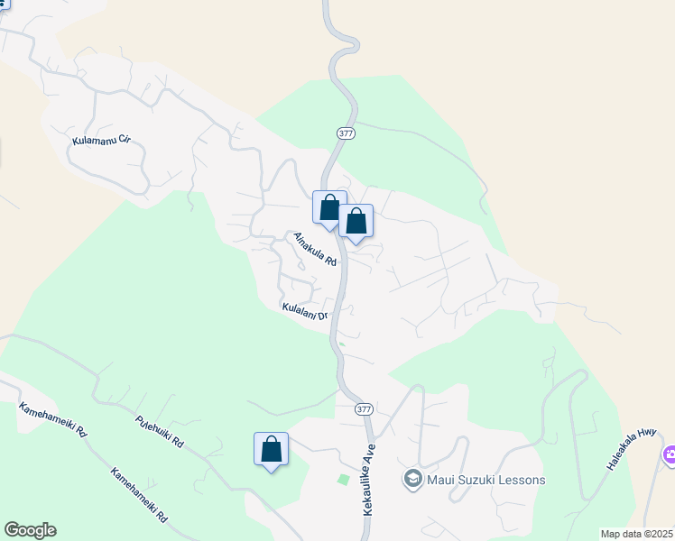 map of restaurants, bars, coffee shops, grocery stores, and more near 462 Ainakula Road in Kula