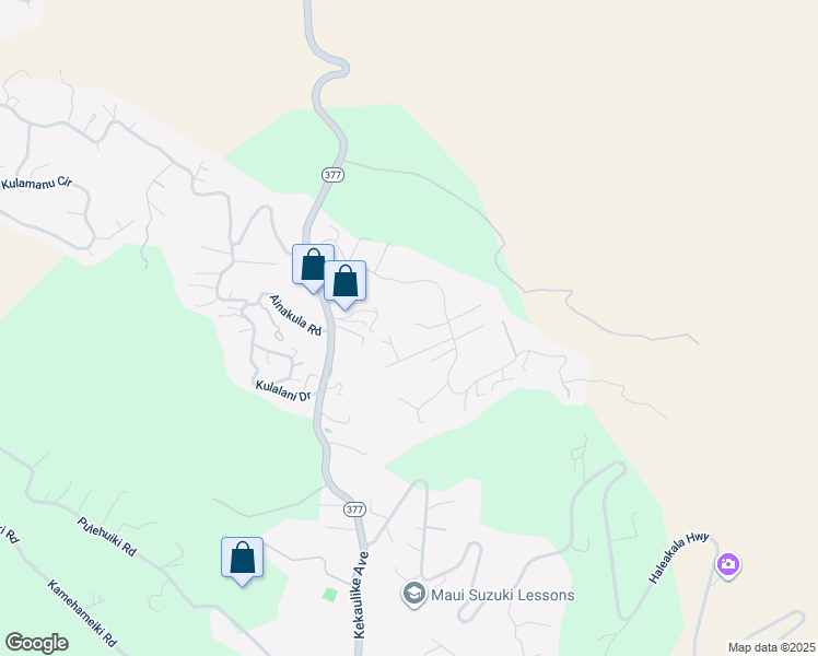 map of restaurants, bars, coffee shops, grocery stores, and more near 518 Upper Kimo Drive in Kula