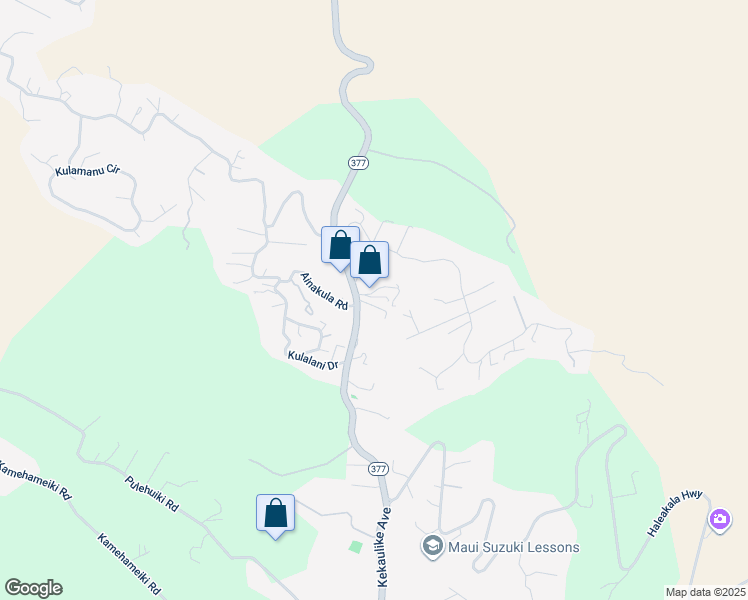 map of restaurants, bars, coffee shops, grocery stores, and more near 15247 Haleakala Highway in Kula