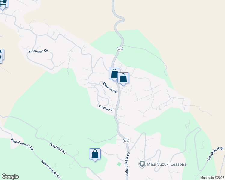 map of restaurants, bars, coffee shops, grocery stores, and more near 426 Ainakula Road in Kula