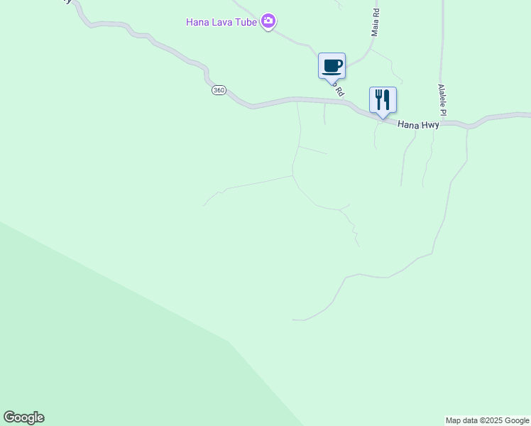 map of restaurants, bars, coffee shops, grocery stores, and more near 180 Kalo Road in Hana