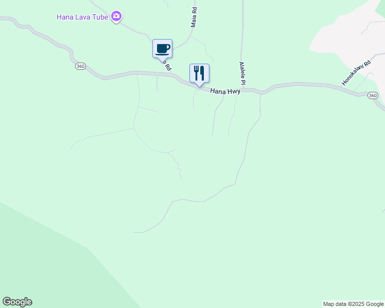 map of restaurants, bars, coffee shops, grocery stores, and more near 285 Kalo Road in Hana