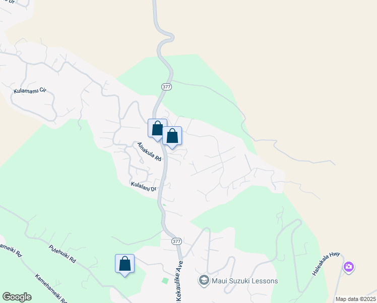 map of restaurants, bars, coffee shops, grocery stores, and more near 15-231 Haleakala Highway in Kula