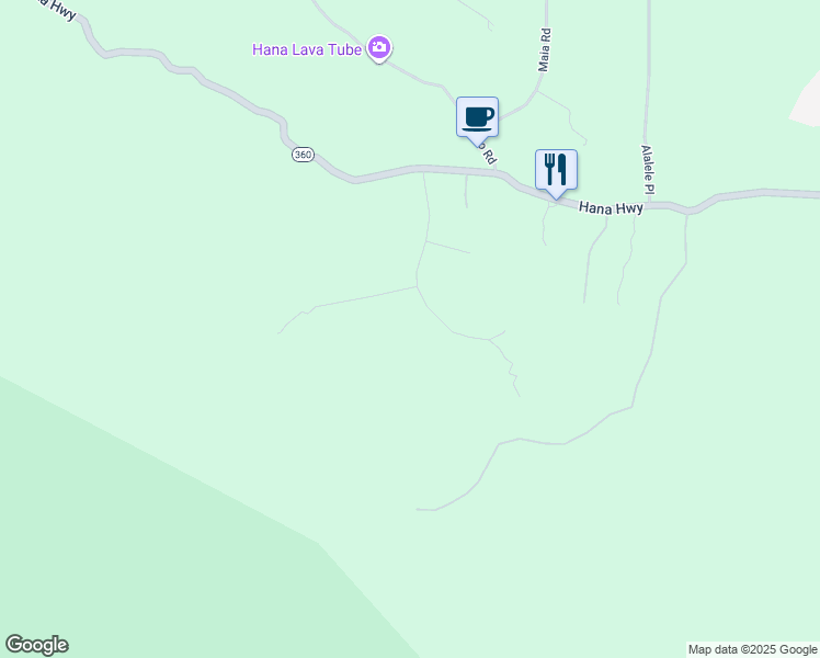 map of restaurants, bars, coffee shops, grocery stores, and more near 180 Kalo Road in Hana
