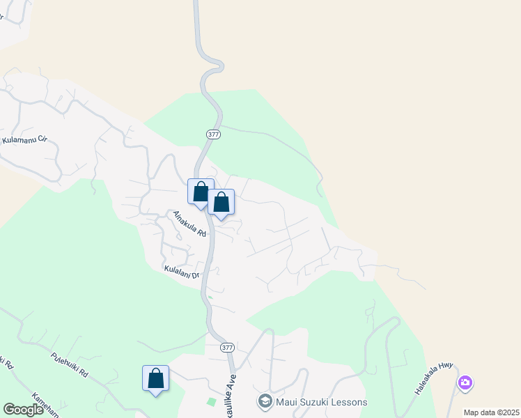 map of restaurants, bars, coffee shops, grocery stores, and more near 280 Upper Kimo Drive in Kula