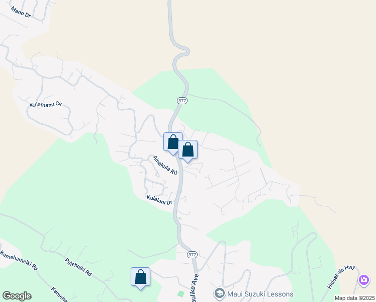 map of restaurants, bars, coffee shops, grocery stores, and more near 154 Upper Kimo Drive in Kula
