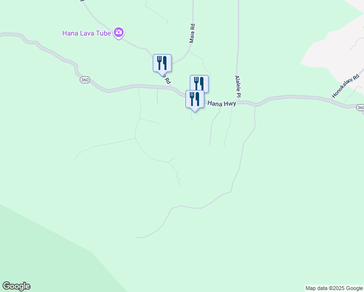map of restaurants, bars, coffee shops, grocery stores, and more near 275 Kalo Road in Hana