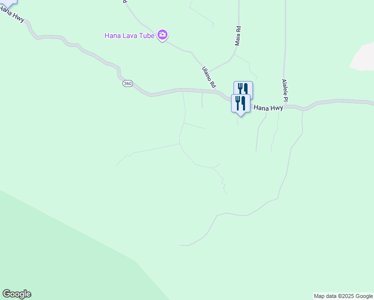 map of restaurants, bars, coffee shops, grocery stores, and more near 181 Kalo Road in Hana