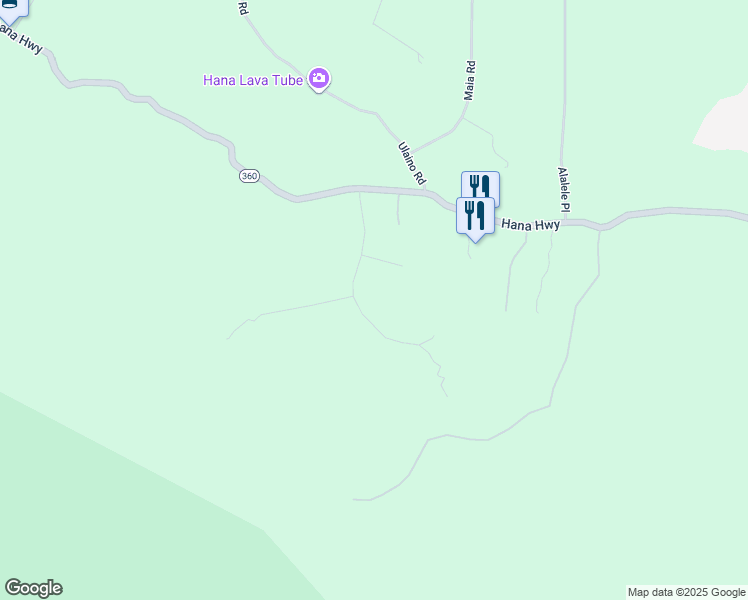 map of restaurants, bars, coffee shops, grocery stores, and more near 181 Kalo Road in Hana