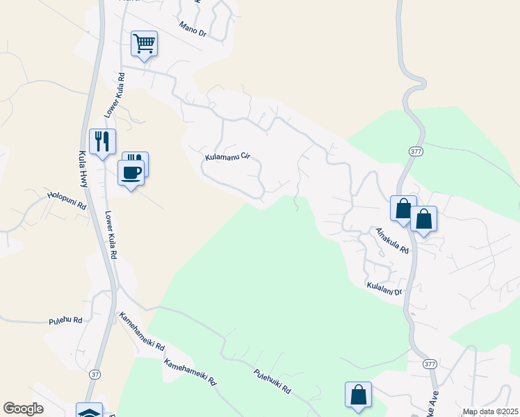 map of restaurants, bars, coffee shops, grocery stores, and more near 14 Nunu Place in Kula
