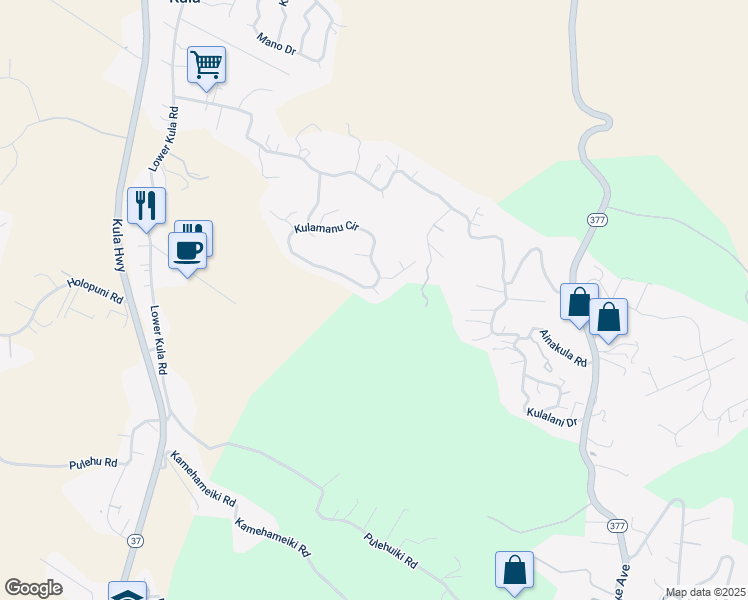 map of restaurants, bars, coffee shops, grocery stores, and more near 14 Nunu Place in Kula