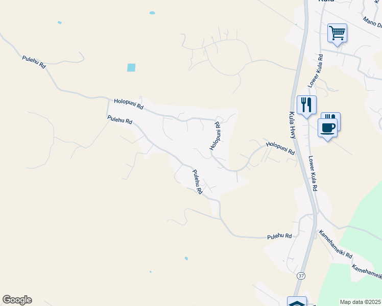 map of restaurants, bars, coffee shops, grocery stores, and more near 29 Kolonahe Place in Kula