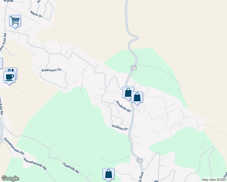 map of restaurants, bars, coffee shops, grocery stores, and more near 799 Kukia Place in Kula