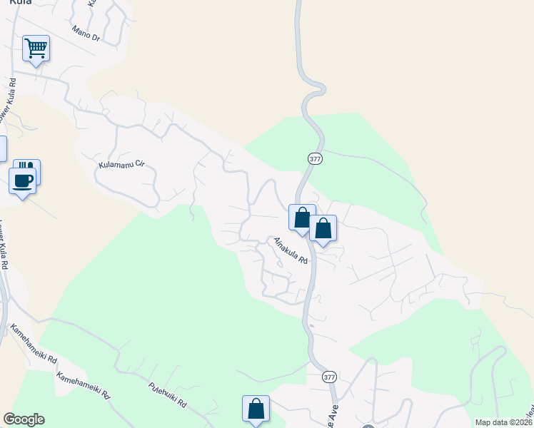 map of restaurants, bars, coffee shops, grocery stores, and more near 799 Kukia Place in Kula