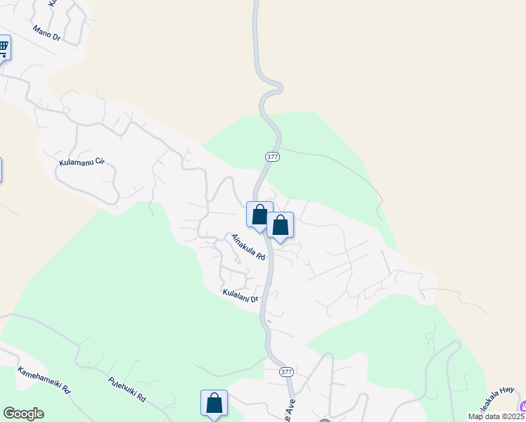 map of restaurants, bars, coffee shops, grocery stores, and more near 12 Upper Kimo Drive in Kula