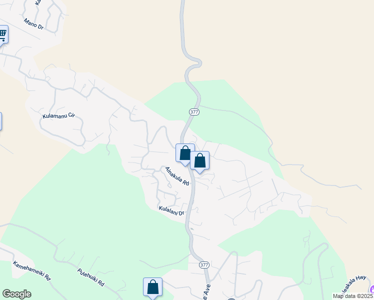 map of restaurants, bars, coffee shops, grocery stores, and more near 12 Upper Kimo Drive in Kula