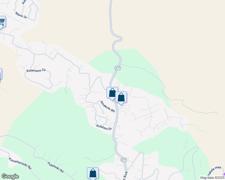 map of restaurants, bars, coffee shops, grocery stores, and more near 0 Upper Kimo Drive in Kula
