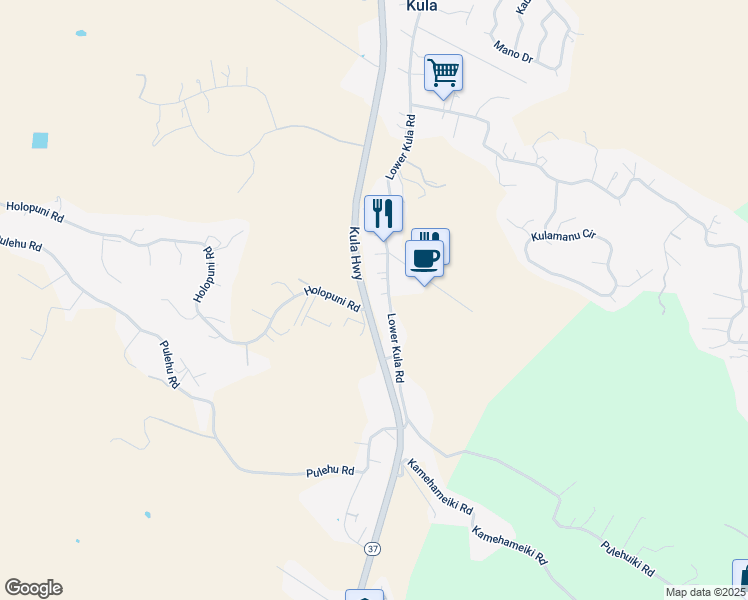 map of restaurants, bars, coffee shops, grocery stores, and more near 103 Likeke Place in Kula
