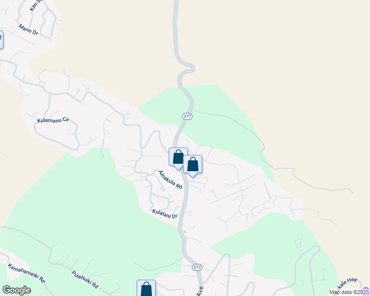 map of restaurants, bars, coffee shops, grocery stores, and more near 82 Upper Kimo Drive in Kula