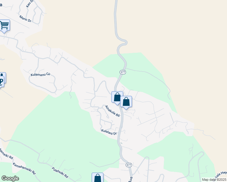 map of restaurants, bars, coffee shops, grocery stores, and more near 1611 Lower Kimo Drive in Kula