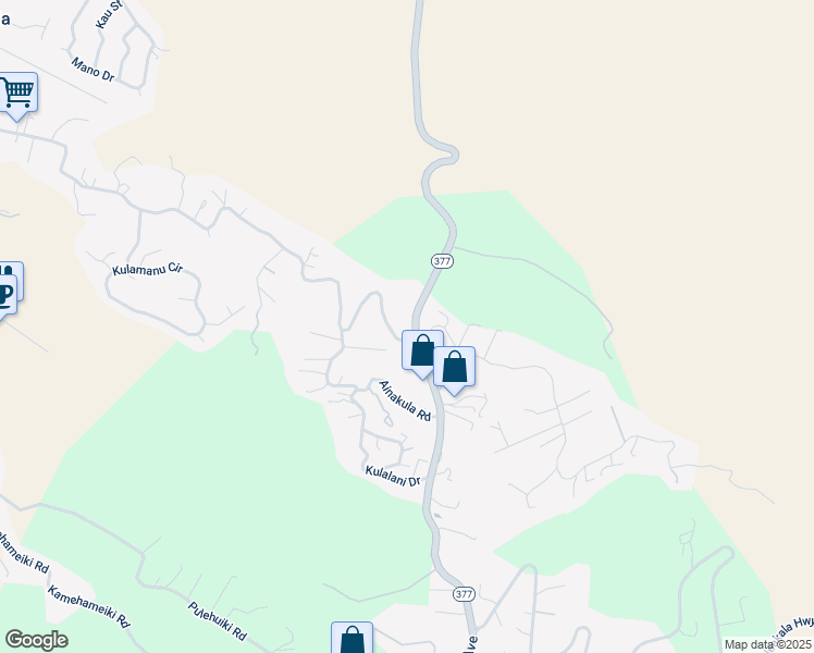 map of restaurants, bars, coffee shops, grocery stores, and more near 1611 Lower Kimo Drive in Kula