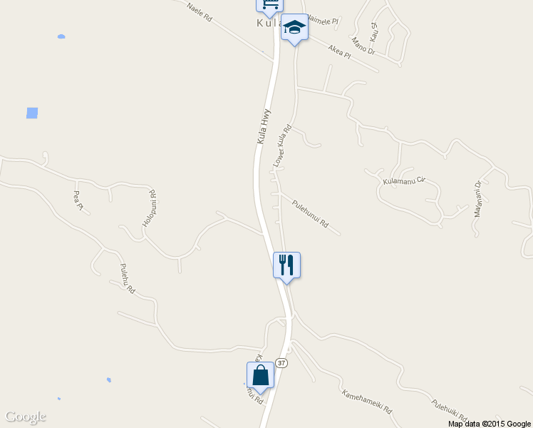 map of restaurants, bars, coffee shops, grocery stores, and more near 107 Mikaele Place in Kula