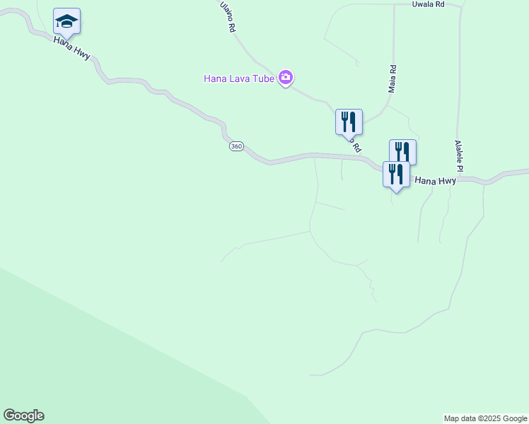 map of restaurants, bars, coffee shops, grocery stores, and more near 130 Kalo Road in Hana