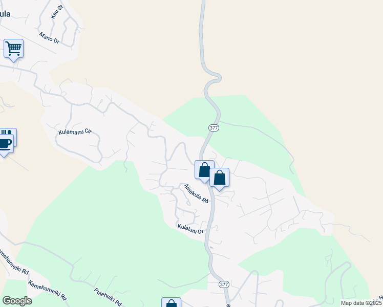 map of restaurants, bars, coffee shops, grocery stores, and more near 1495 Lower Kimo Drive in Kula