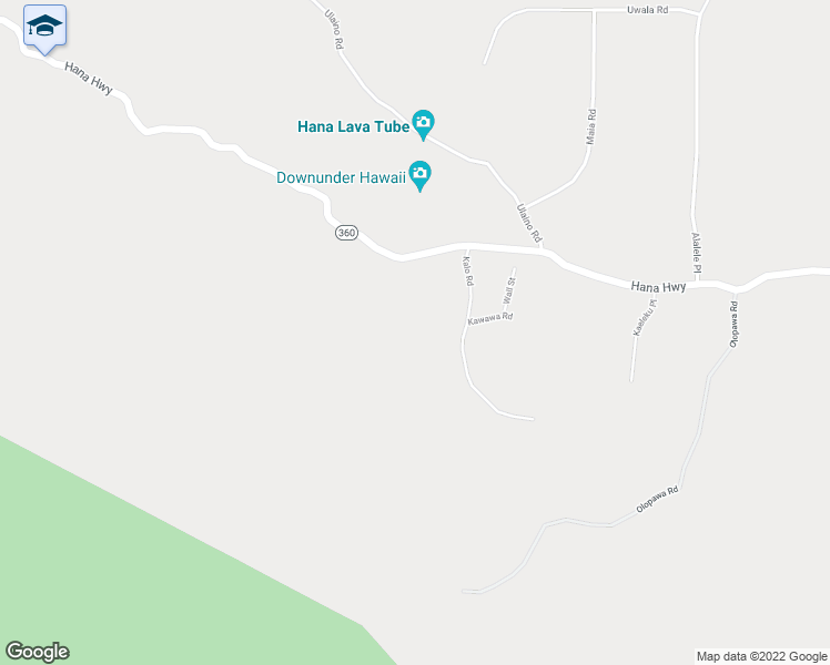 map of restaurants, bars, coffee shops, grocery stores, and more near 130 Kalo Road in Hana