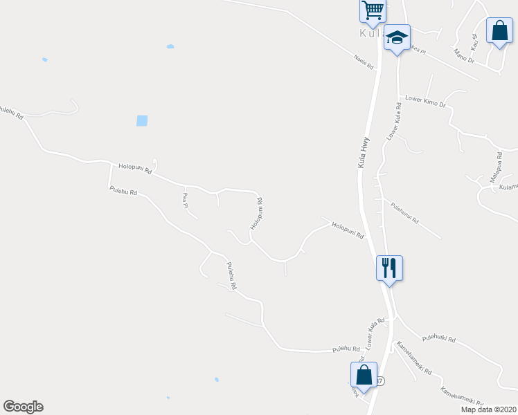 map of restaurants, bars, coffee shops, grocery stores, and more near 718 Holopuni Road in Kula