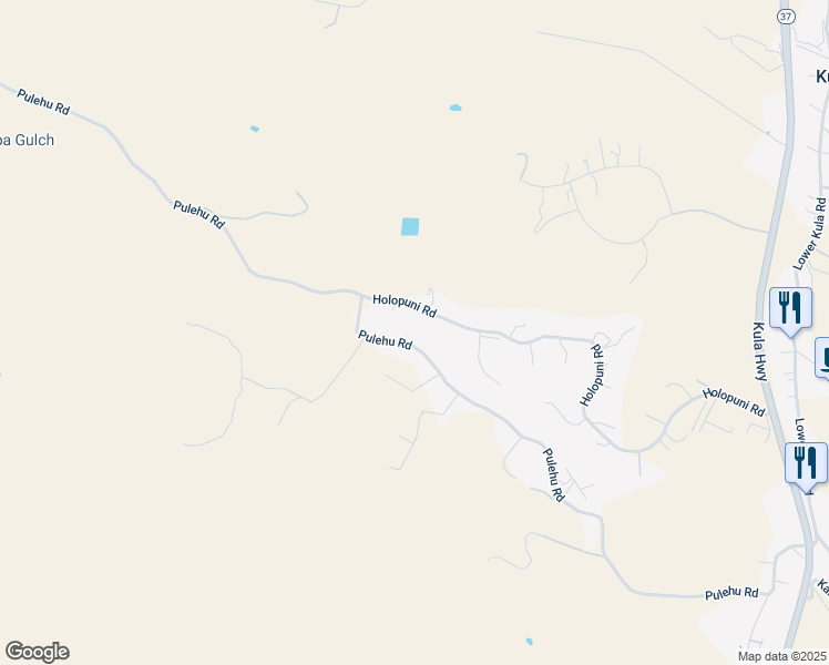 map of restaurants, bars, coffee shops, grocery stores, and more near 1198 Pulehu Road in Kula