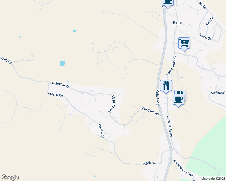 map of restaurants, bars, coffee shops, grocery stores, and more near 790 Holopuni Road in Kula