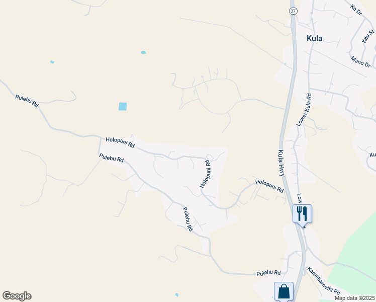 map of restaurants, bars, coffee shops, grocery stores, and more near 890 Holopuni Road in Kula