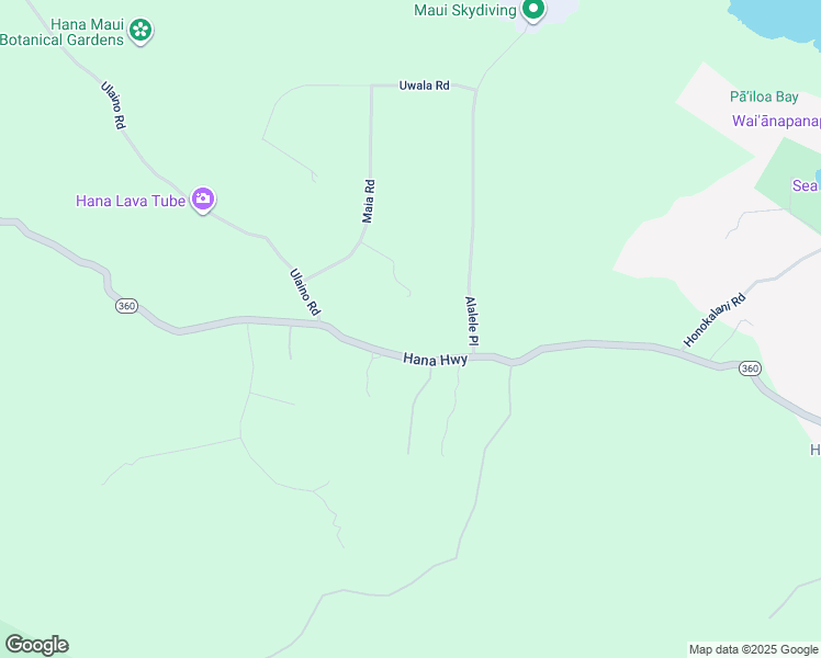 map of restaurants, bars, coffee shops, grocery stores, and more near 2925 Hana Highway in Hana