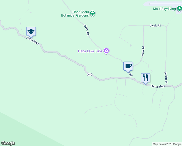map of restaurants, bars, coffee shops, grocery stores, and more near 2 Hana Highway in Hana