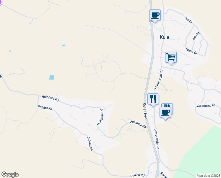 map of restaurants, bars, coffee shops, grocery stores, and more near 100 Kalelemuku Place in Kula