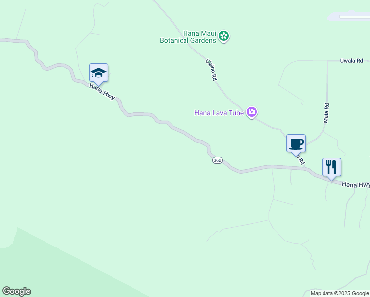 map of restaurants, bars, coffee shops, grocery stores, and more near 2450 Hana Highway in Hana