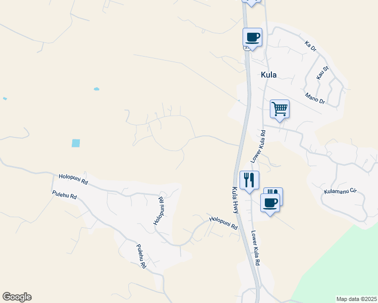 map of restaurants, bars, coffee shops, grocery stores, and more near 237 Kula Io Road in Kula
