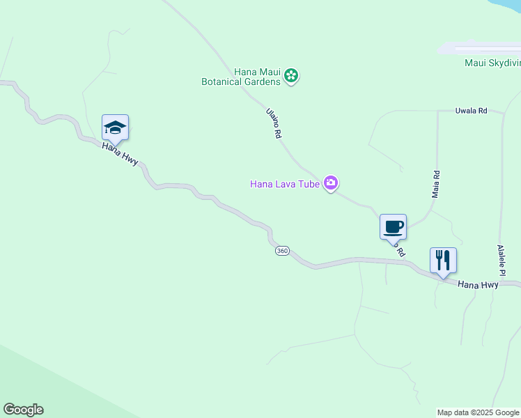 map of restaurants, bars, coffee shops, grocery stores, and more near 2489 Hana Highway in Hana