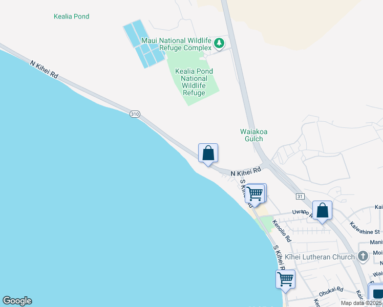 map of restaurants, bars, coffee shops, grocery stores, and more near 191 North Kihei Road in Kihei