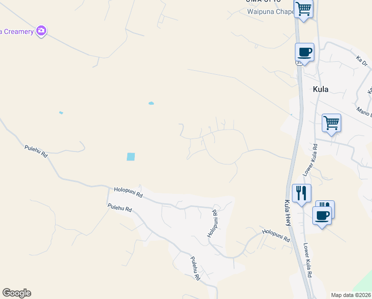 map of restaurants, bars, coffee shops, grocery stores, and more near 353 Huahua Place in Kula