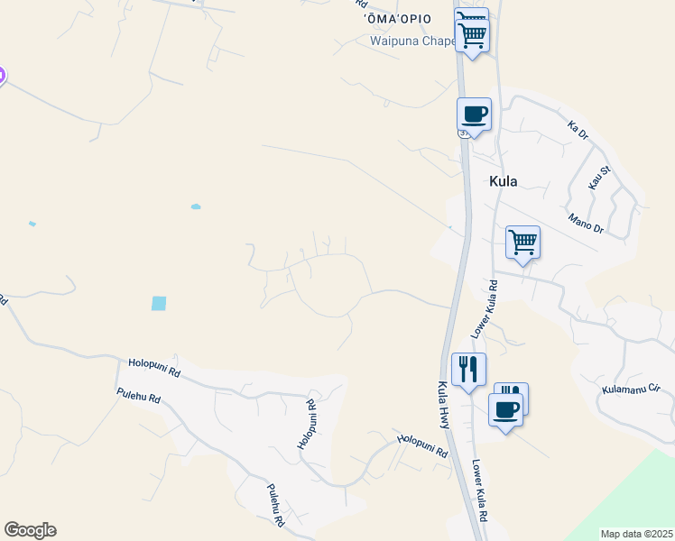 map of restaurants, bars, coffee shops, grocery stores, and more near 241 Huahua Place in Kula