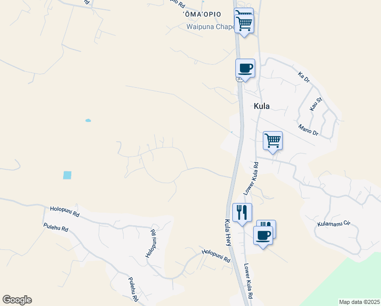map of restaurants, bars, coffee shops, grocery stores, and more near 172 Huahua Place in Kula