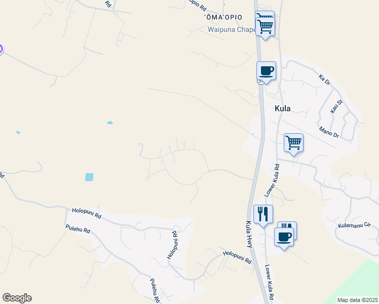 map of restaurants, bars, coffee shops, grocery stores, and more near 241 Huahua Place in Kula