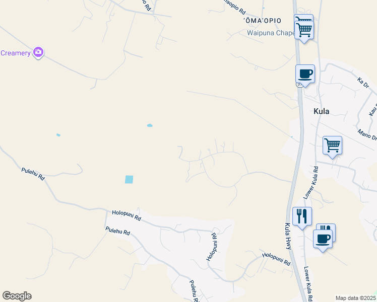 map of restaurants, bars, coffee shops, grocery stores, and more near 344 Huahua Place in Kula