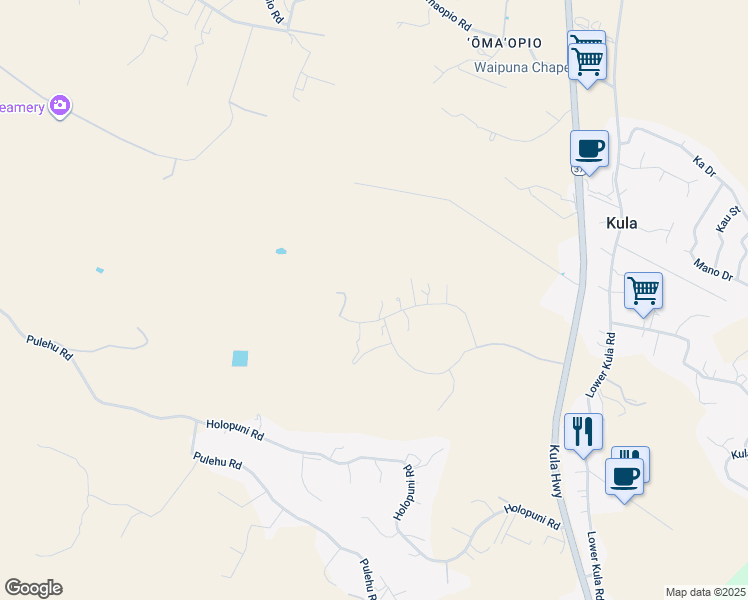 map of restaurants, bars, coffee shops, grocery stores, and more near 322 Huahua Place in Kula